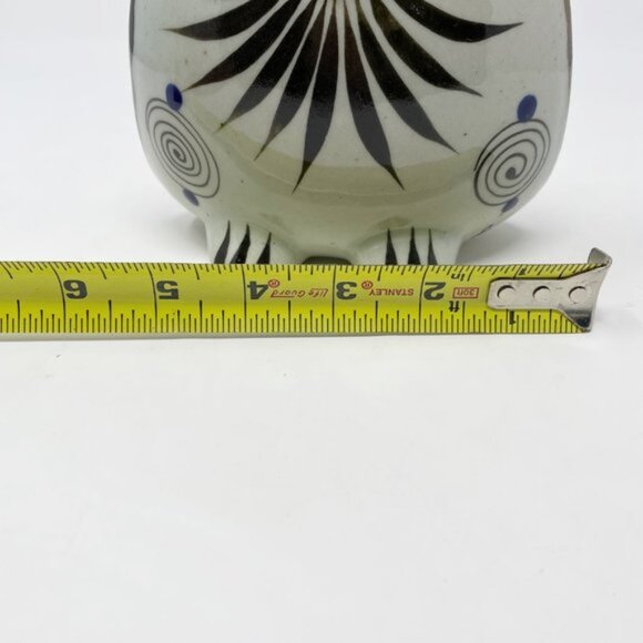 Tonala Owl Mexican Folk Art Pottery Figurine Hand Painted Bird & Flowers Design - Picture 12 of 13